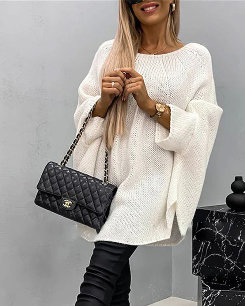 Casual Women's Sweater with Relaxed Fit and Oversized Cut - 1 - Stylewhipped