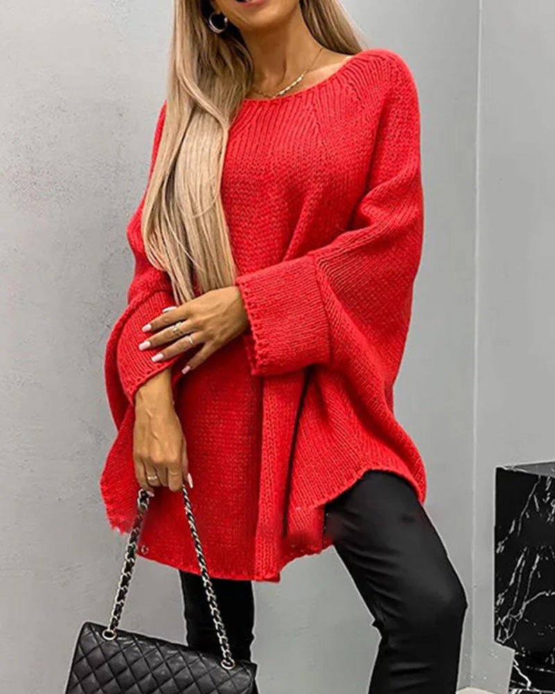 Casual Women's Sweater with Relaxed Fit and Oversized Cut - 2 - Stylewhipped