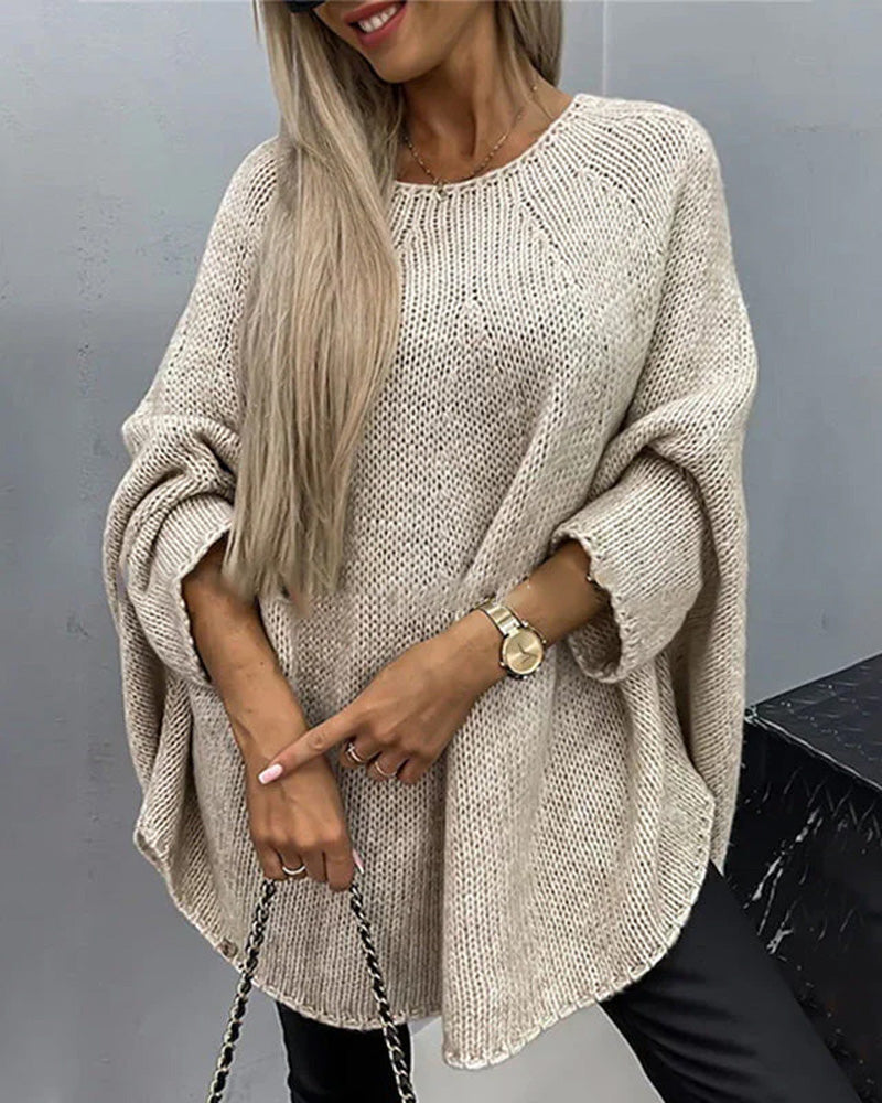 Casual Women's Sweater with Relaxed Fit and Oversized Cut - 3 - Stylewhipped