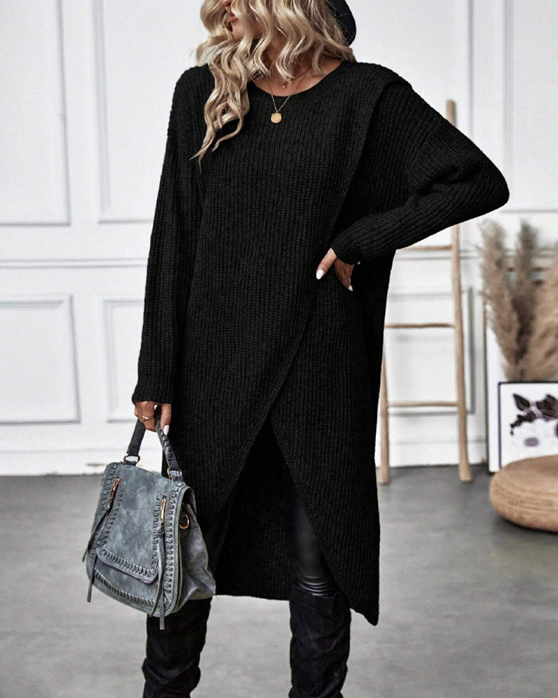 Women's Long Sleeve Midi Dress with Elegant Wrap Design - 15 - Stylewhipped