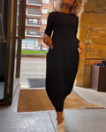 Maxi Dress for Women with Long Sleeves and Round Neck Design - 1 - Stylewhipped