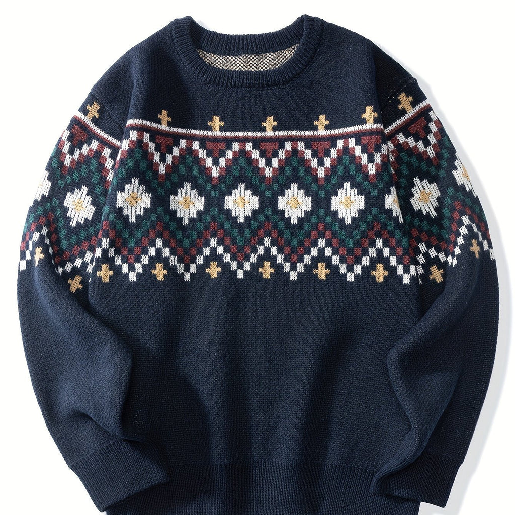 Women's Pullover Sweater with Classic Pattern and Relaxed Fit - 1 - Stylewhipped