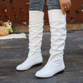 Knee-High Boots for Women with Slouchy Design and Block Heels - 1 - Stylewhipped