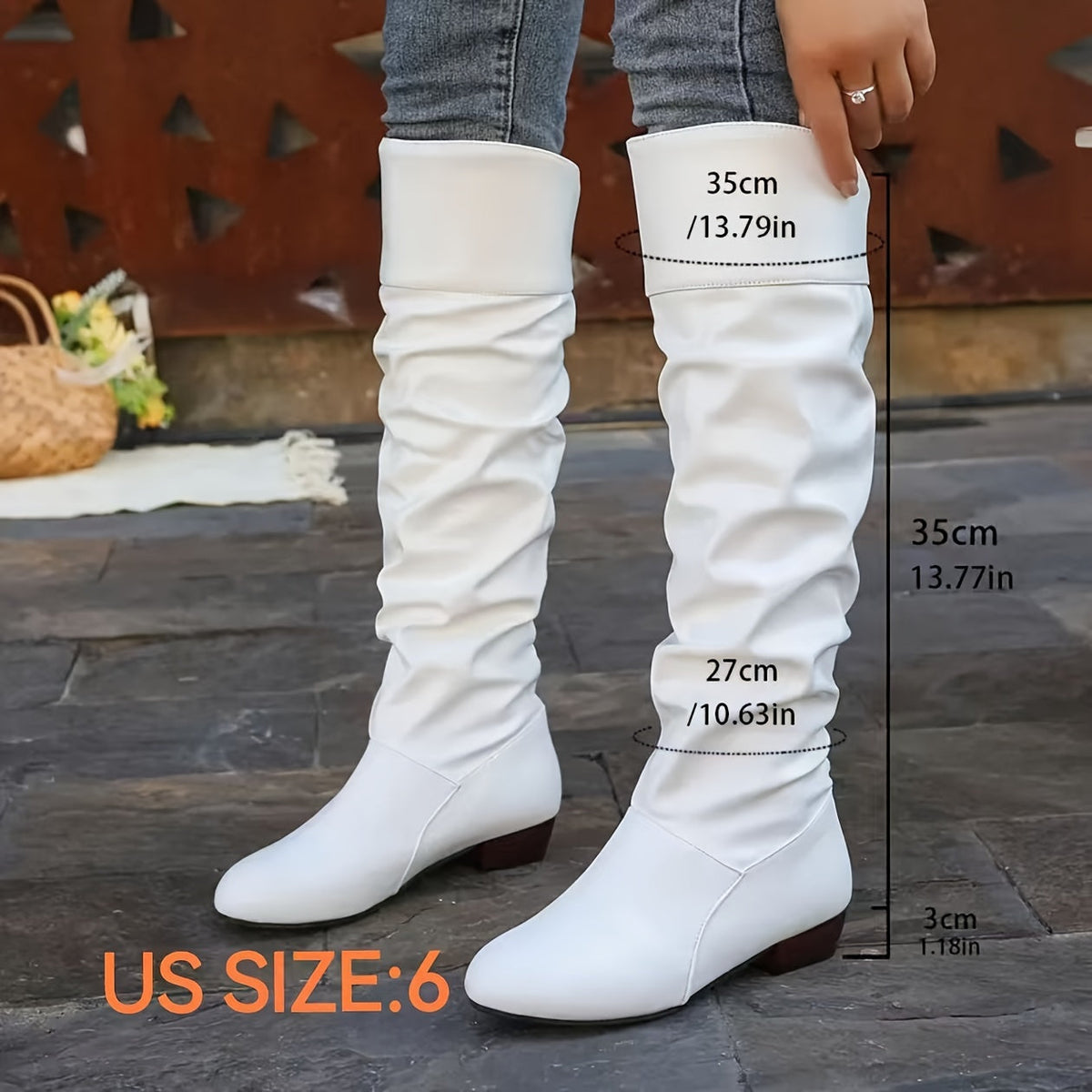 Knee-High Boots for Women with Slouchy Design and Block Heels - 11 - Stylewhipped