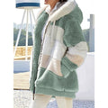 Hooded Women's Jacket with Colour Block Design and Zip Closure - 1 - Stylewhipped