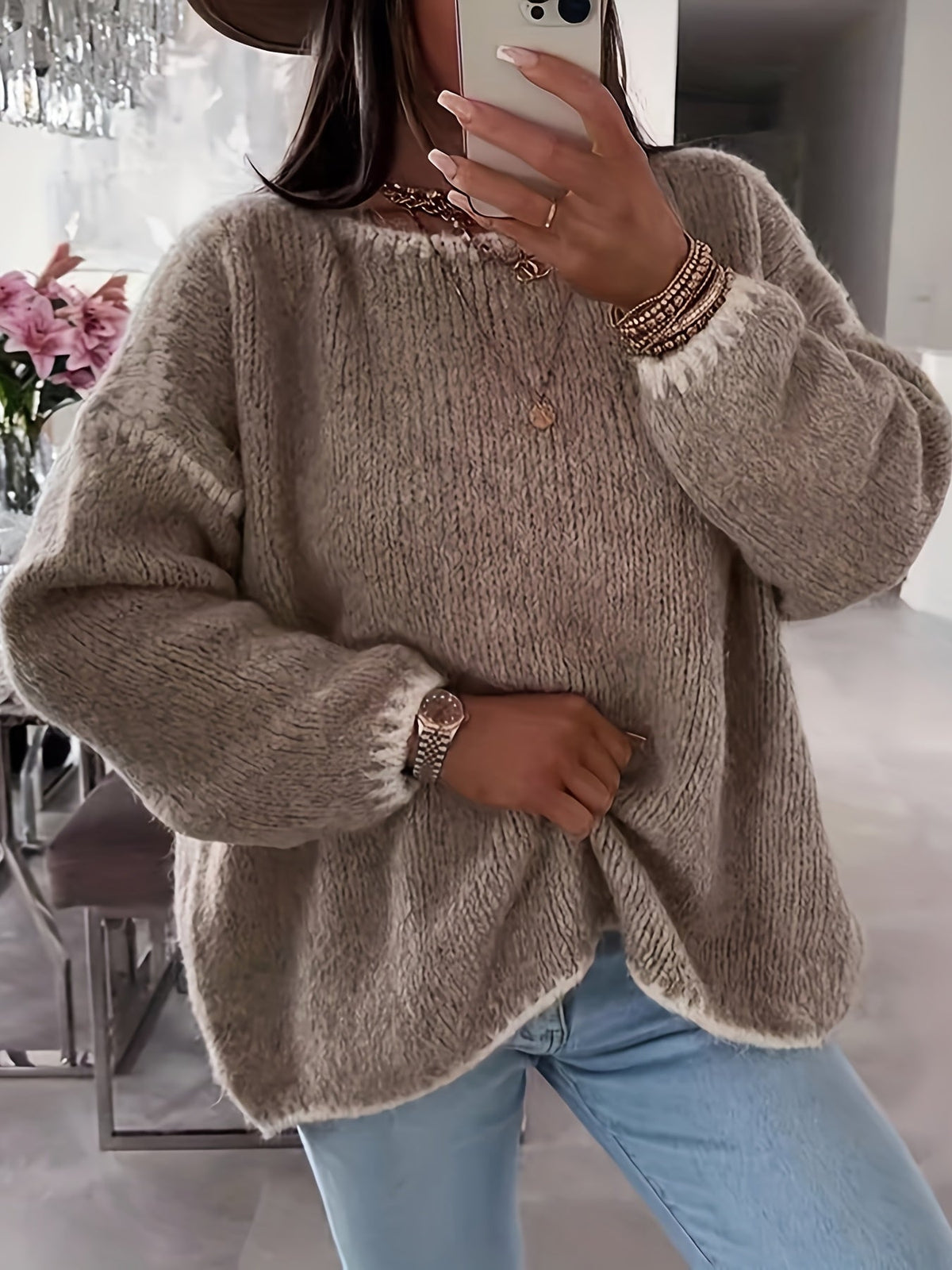 Women's Pullover with Casual Cut and Boat Neck - 2 - Stylewhipped