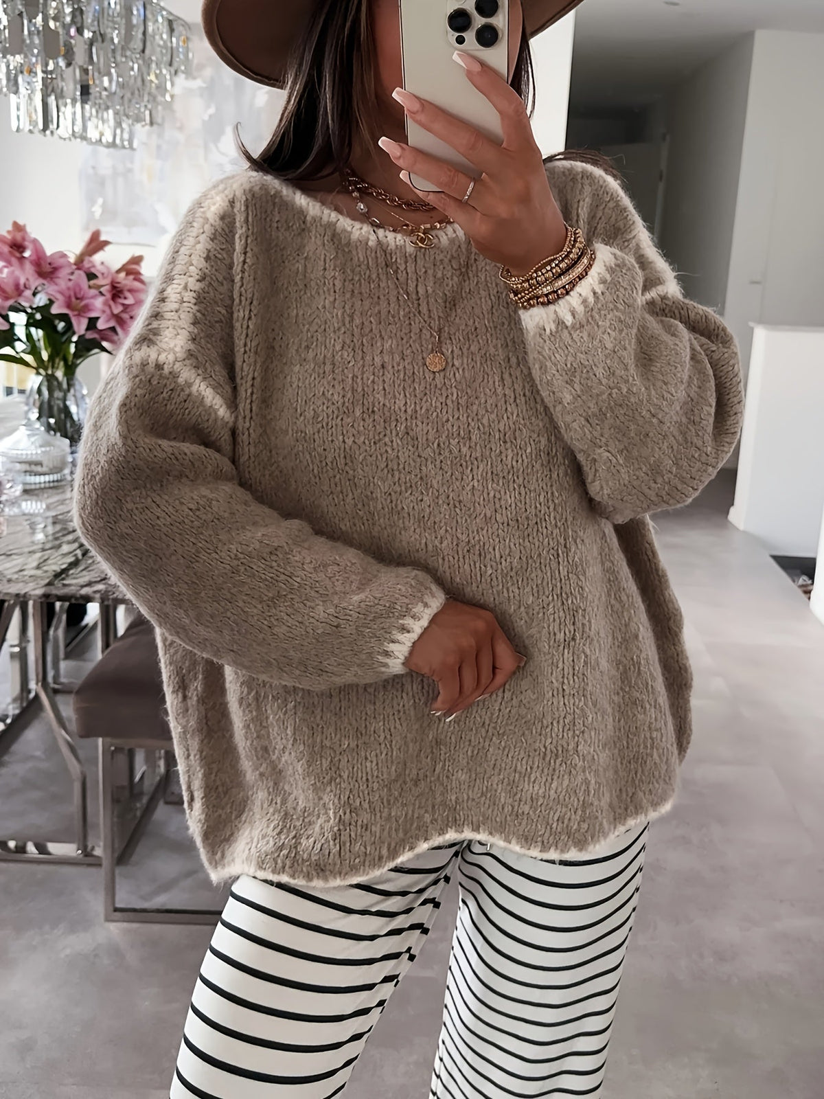 Women's Pullover with Casual Cut and Boat Neck - 4 - Stylewhipped