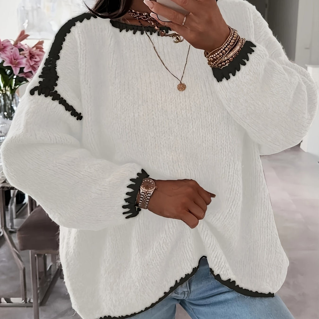 Women's Pullover with Casual Cut and Boat Neck - 5 - Stylewhipped