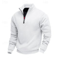 Men's Zip-Up Pullover with High Collar - 1 - Stylewhipped