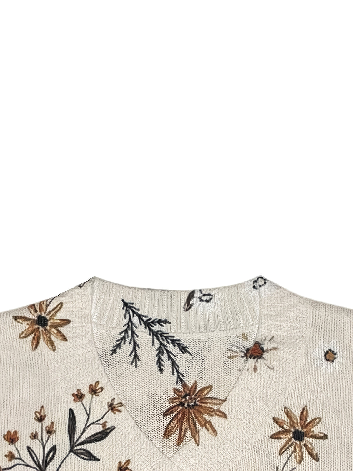 Floral Print Women's V-Neck Pullover with Relaxed Fit - 6 - Stylewhipped