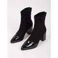 Block Heel Ankle Boots for Women with Glossy Toe - 6 - Stylewhipped
