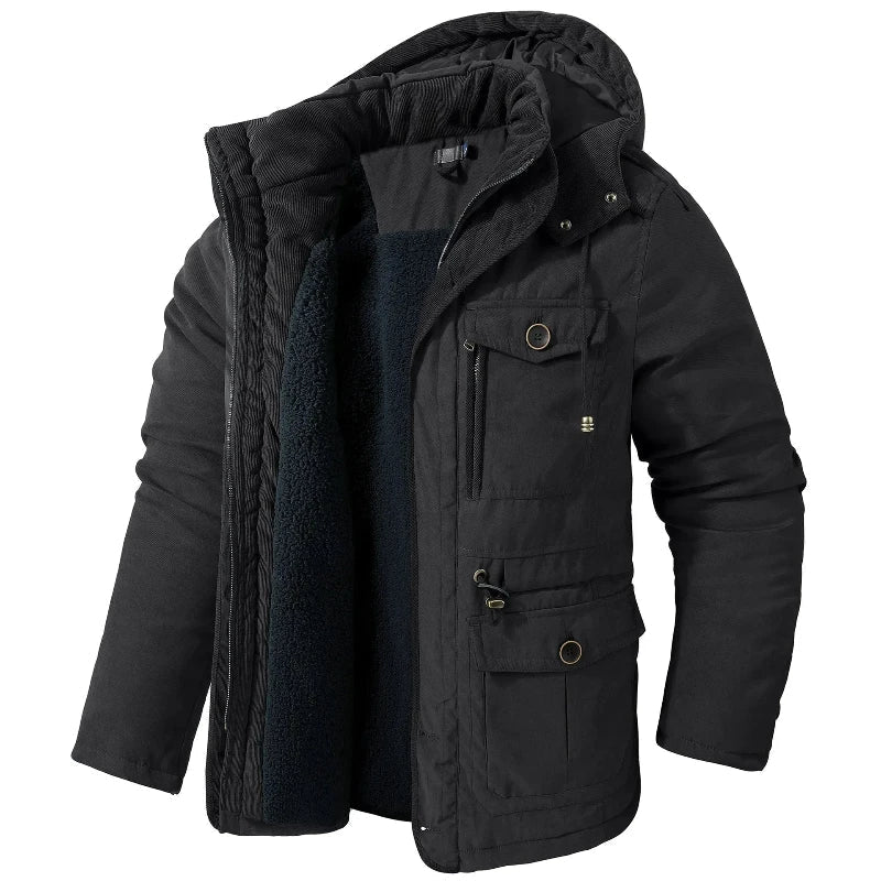 Padded Winter Coat for Women with Hood and Functional Pockets - 5 - Stylewhipped
