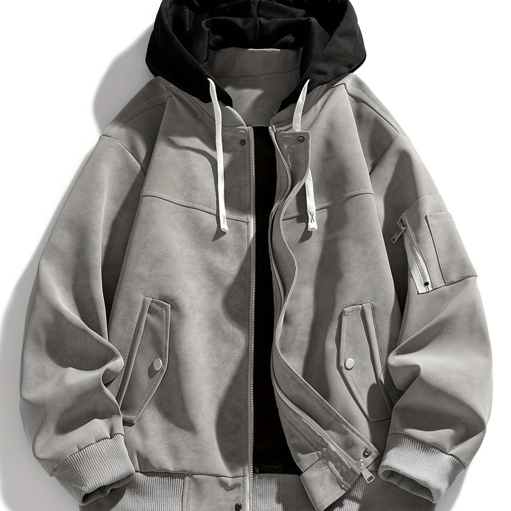 Women's Oversized Hooded Jacket with Functional Pockets - 7 - Stylewhipped