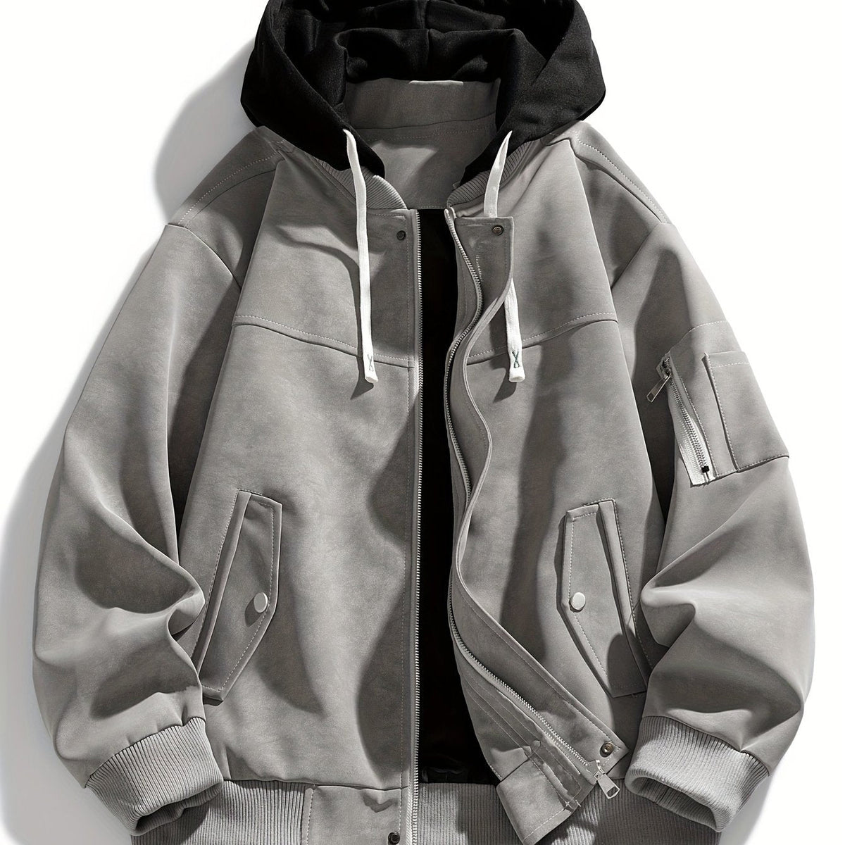 Women's Oversized Hooded Jacket with Functional Pockets - 7 - Stylewhipped