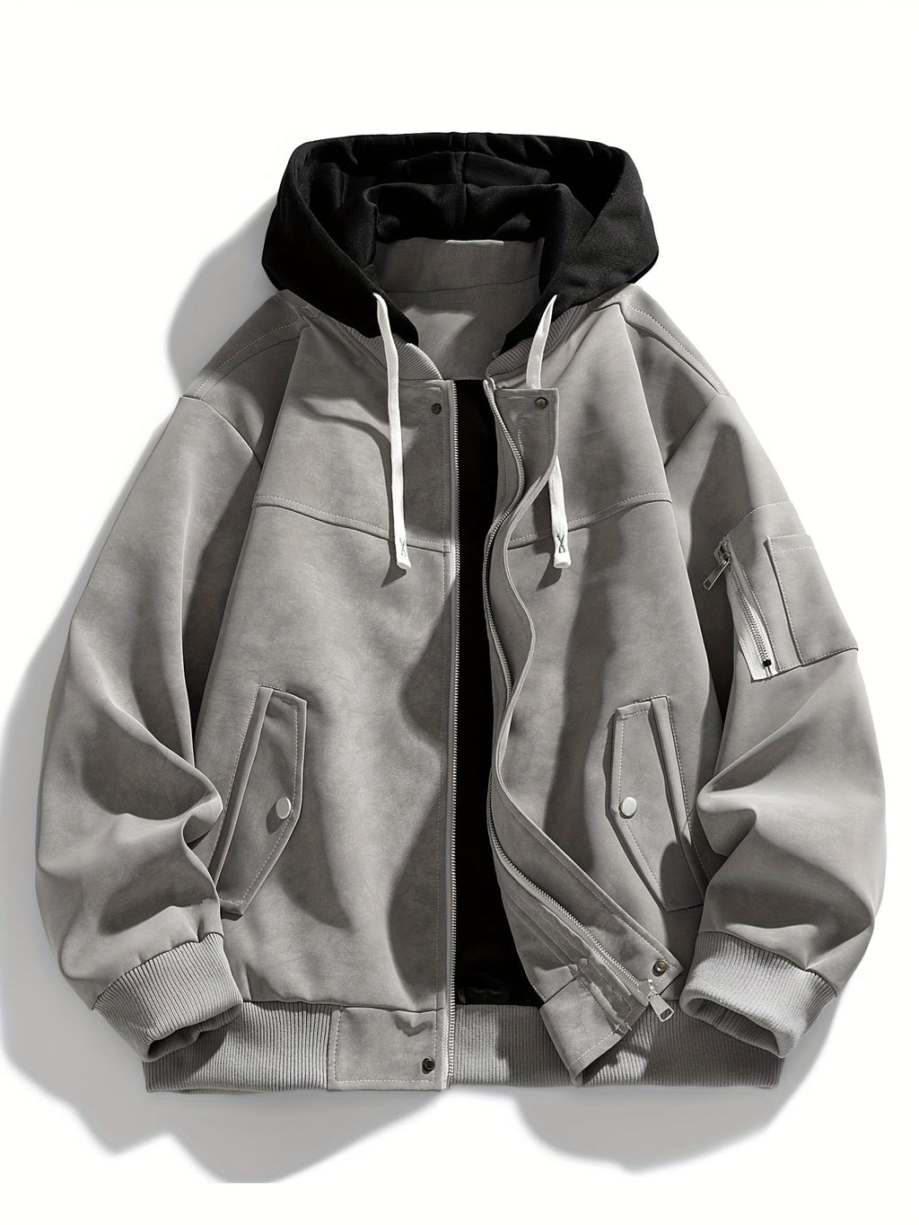 Women's Oversized Hooded Jacket with Functional Pockets - 8 - Stylewhipped