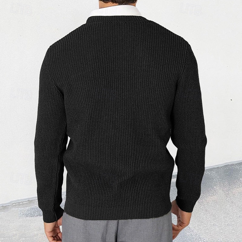 Cardigan for Men - V-Neck, Button-Up, Fitted Silhouette - 3 - Stylewhipped