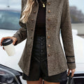 Tailored Women's Blazer with Button Closure and Stand-Up Collar - 1 - Stylewhipped