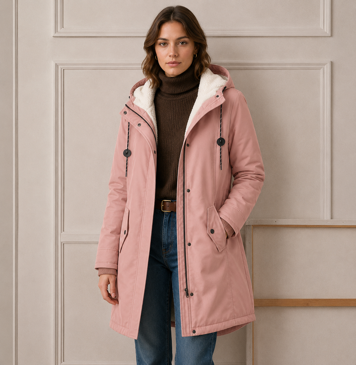 Winter Coat Women's Relaxed Fit with Hood and Pockets - 7 - Stylewhipped