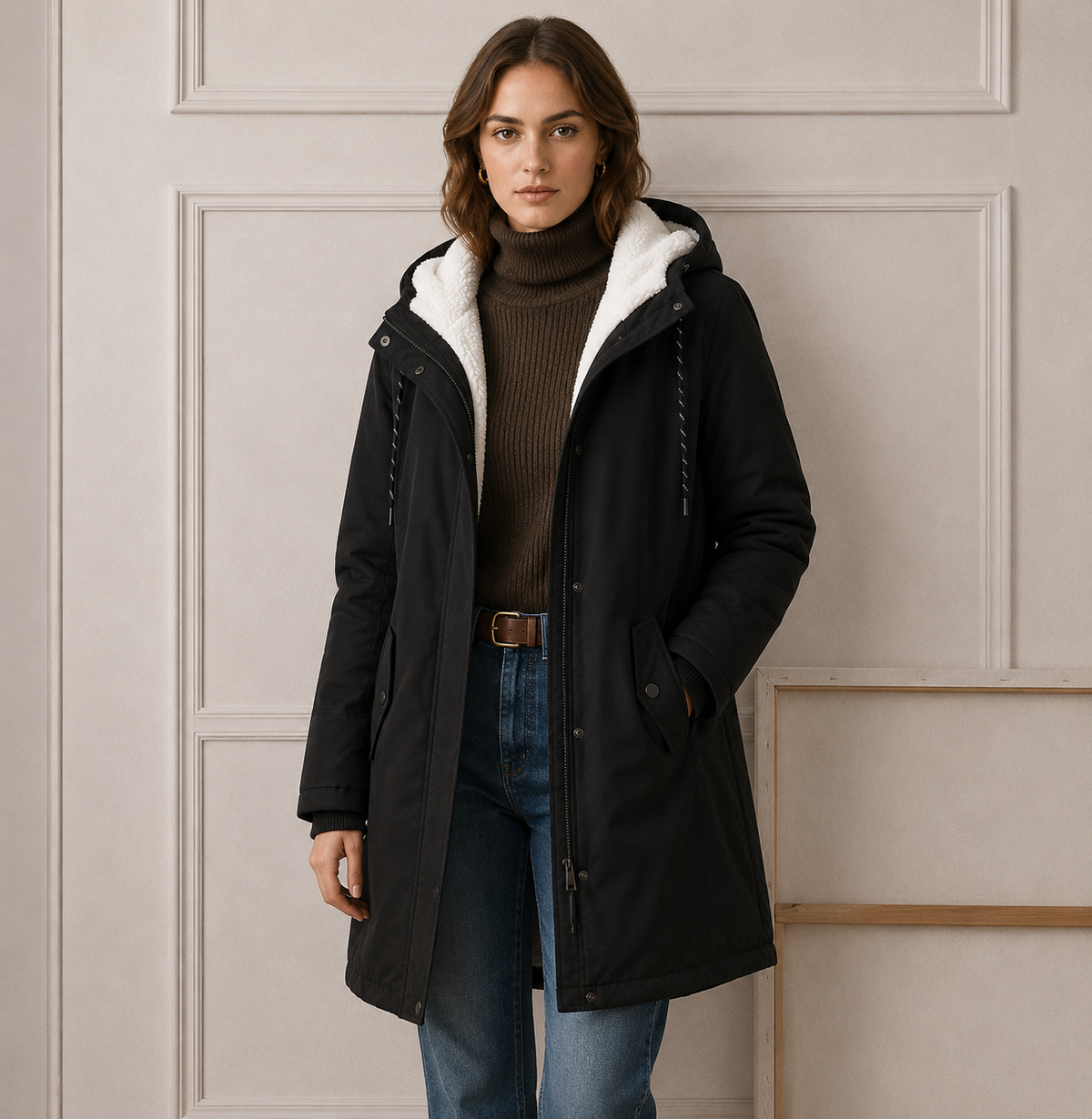 Winter Coat Women's Relaxed Fit with Hood and Pockets - 9 - Stylewhipped
