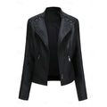 Biker Jacket Women's Tailored Cut with Asymmetrical Zip - 1 - Stylewhipped