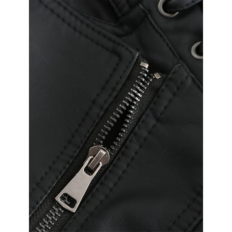 Biker Jacket Women's Tailored Cut with Asymmetrical Zip - 6 - Stylewhipped
