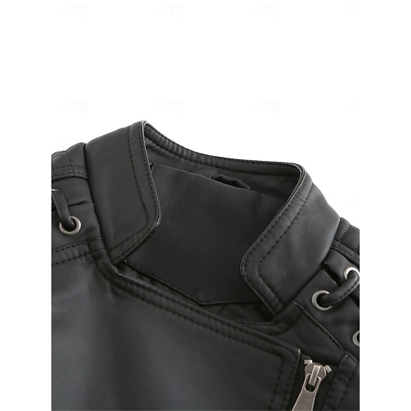 Biker Jacket Women's Tailored Cut with Asymmetrical Zip - 7 - Stylewhipped