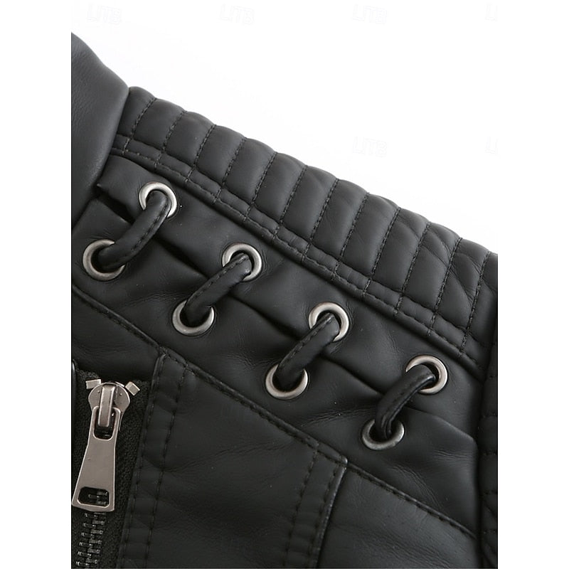 Biker Jacket Women's Tailored Cut with Asymmetrical Zip - 9 - Stylewhipped