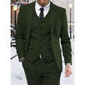 Men's Suit Set with Blazer and Waistcoat in Dark Green Houndstooth - 1 - Stylewhipped