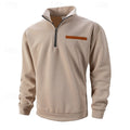 Men's Pullover with Zip Collar and Contrast Pocket - 1 - Stylewhipped