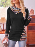 Pullover Women's Long Sleeve with Hood and Button Detail - 2 - Stylewhipped