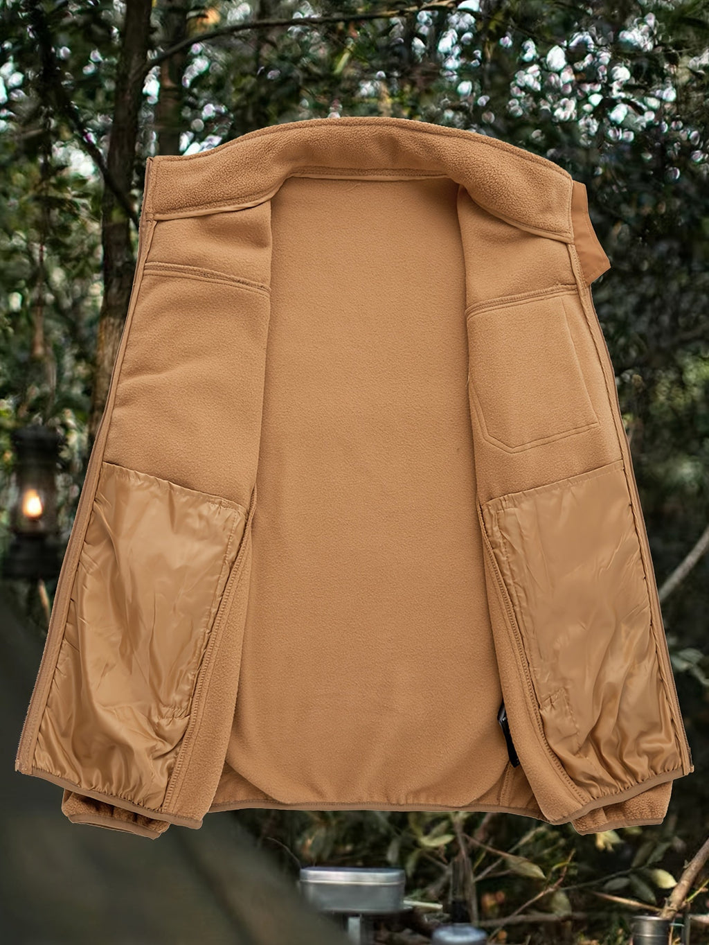 Stylish Fleece Jacket for Men with Stand-Up Collar and Functional Pockets - 6 - Stylewhipped