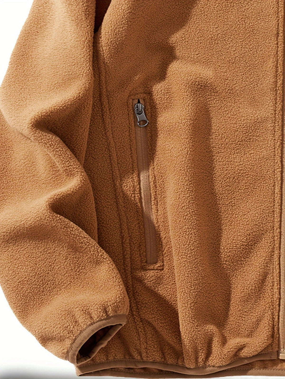 Stylish Fleece Jacket for Men with Stand-Up Collar and Functional Pockets - 8 - Stylewhipped