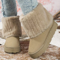 Faux Fur Winter Boots for Women with Chunky Sole - 1 - Stylewhipped