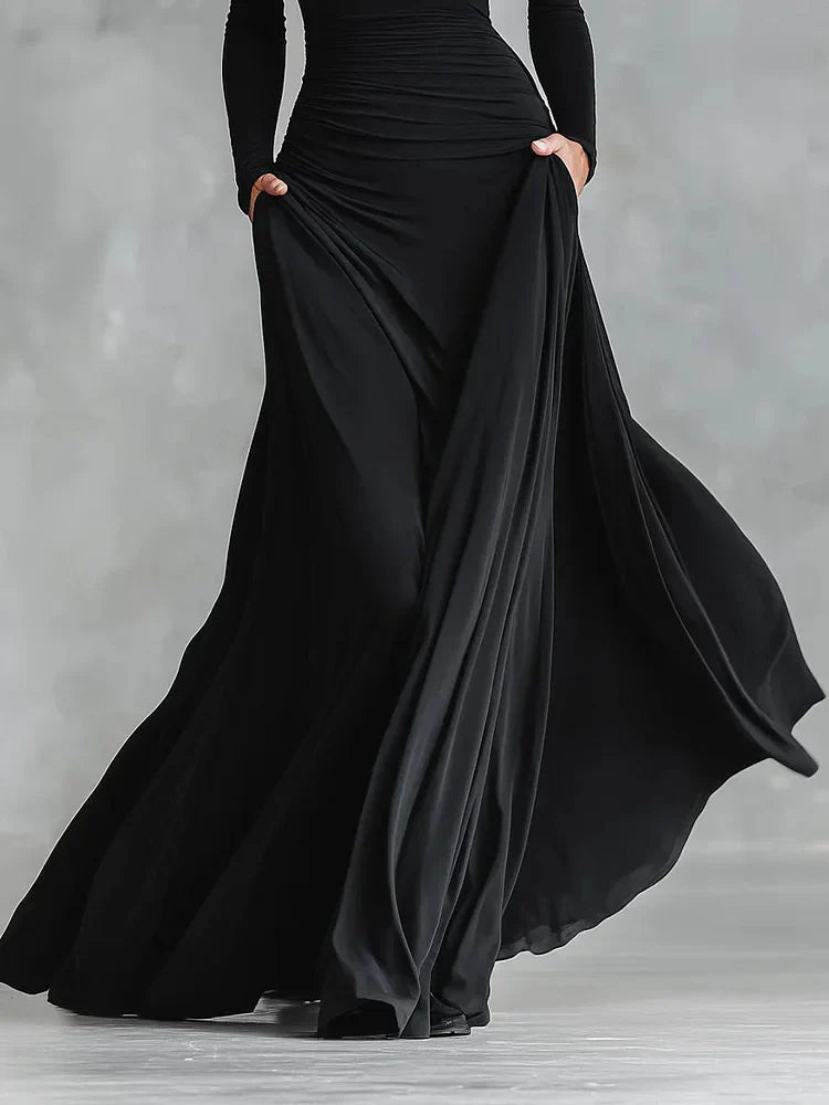 Maxi Dress Women's Fitted Silhouette with Elegant Boat Neck - 5 - Stylewhipped