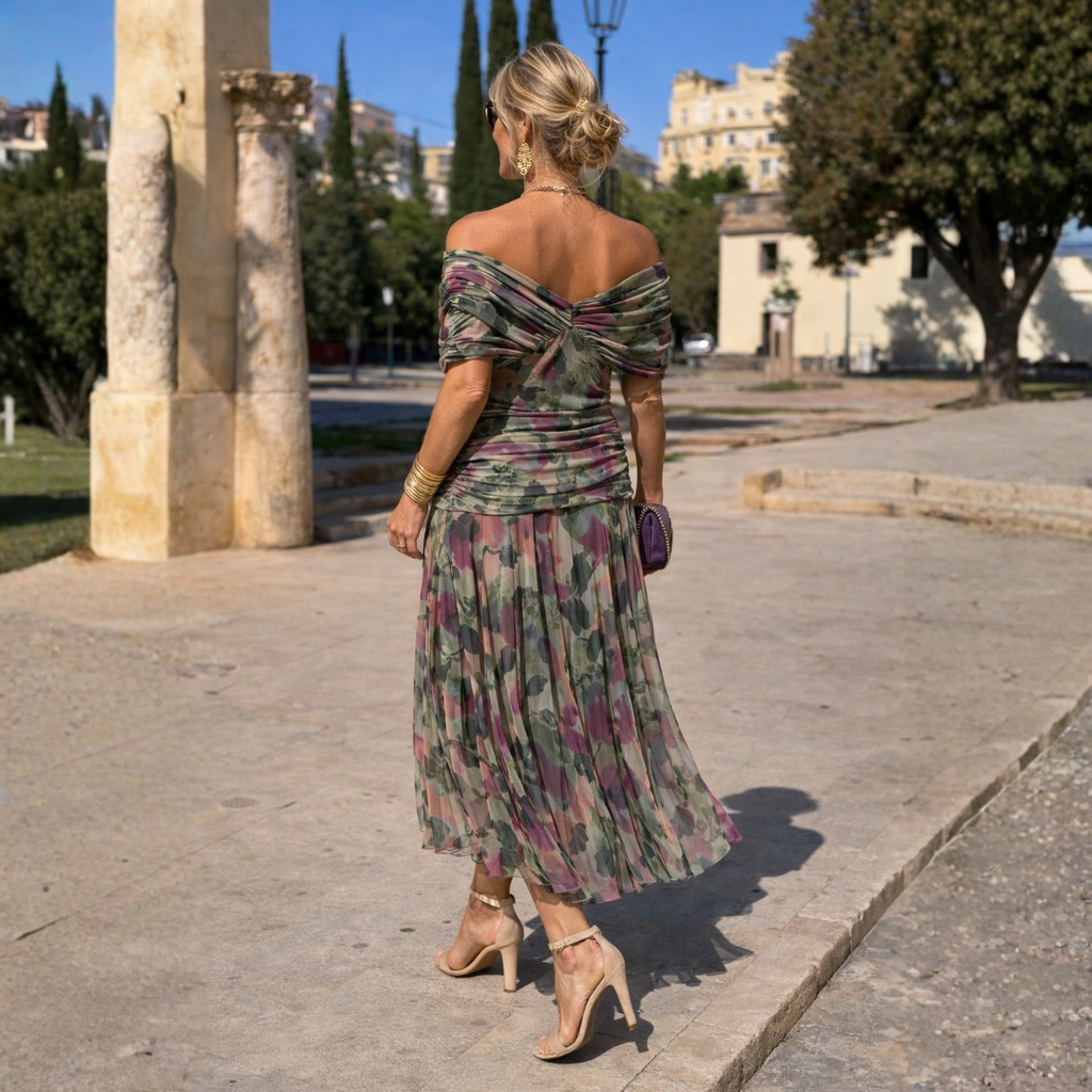 Maxi Dress for Women with Off-Shoulder Design and Flattering Wrap Effect - 6 - Stylewhipped