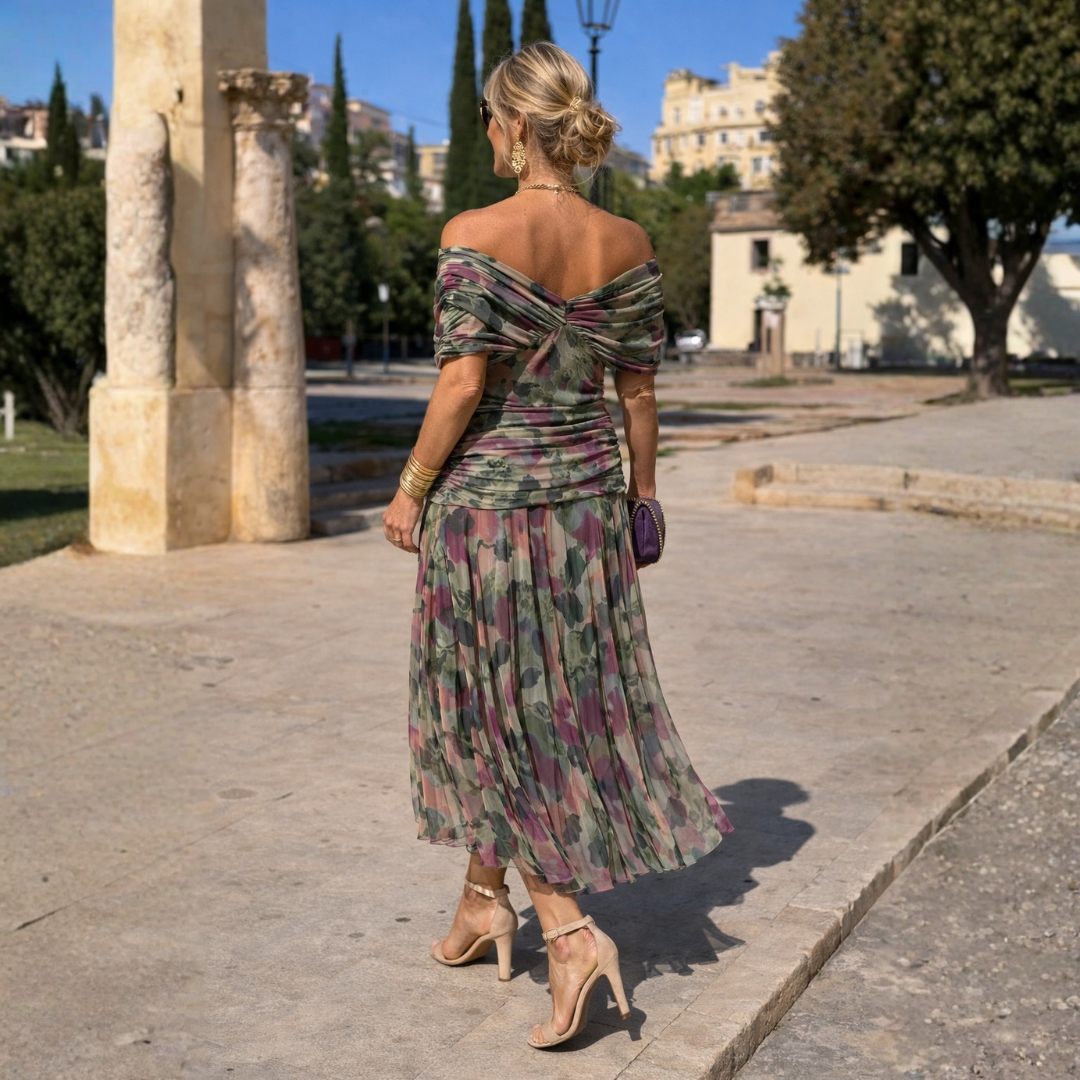 Maxi Dress for Women with Off-Shoulder Design and Flattering Wrap Effect - 6 - Stylewhipped