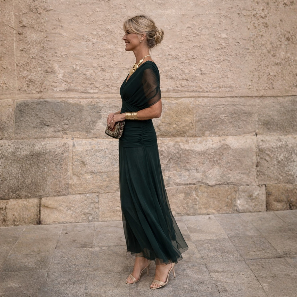 Maxi Dress for Women with Off-Shoulder Design and Flattering Wrap Effect - 9 - Stylewhipped