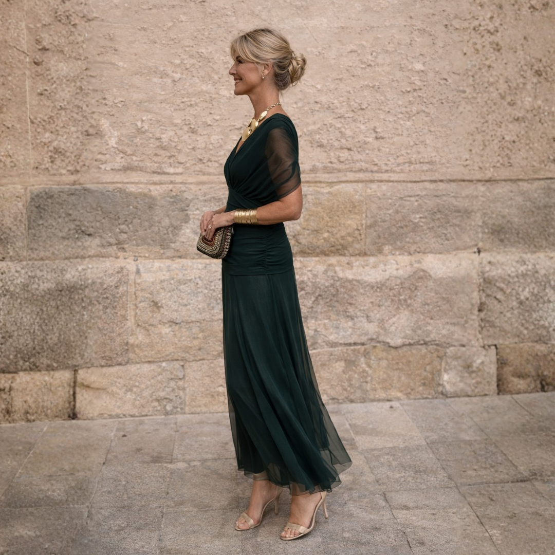 Maxi Dress for Women with Off-Shoulder Design and Flattering Wrap Effect - 9 - Stylewhipped