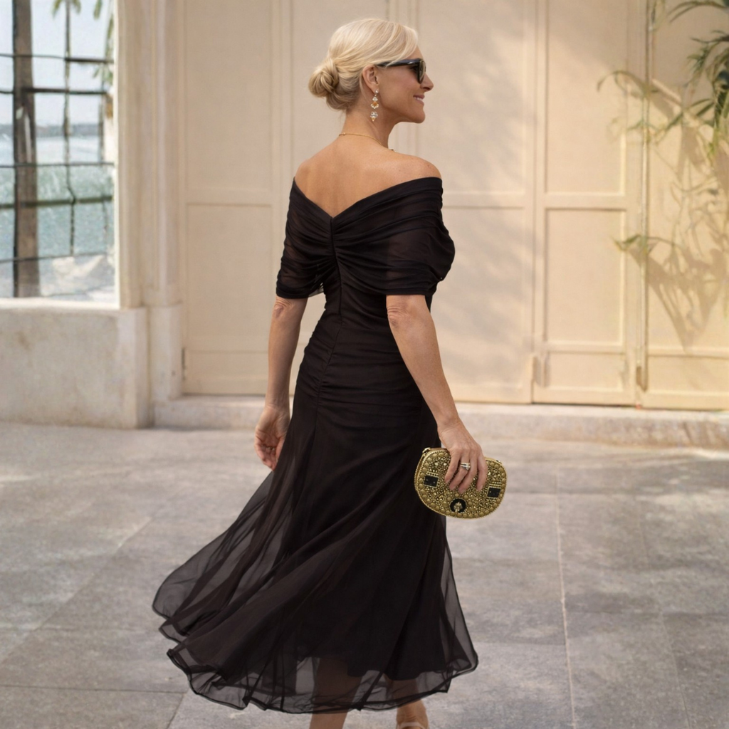 Maxi Dress for Women with Off-Shoulder Design and Flattering Wrap Effect - 15 - Stylewhipped