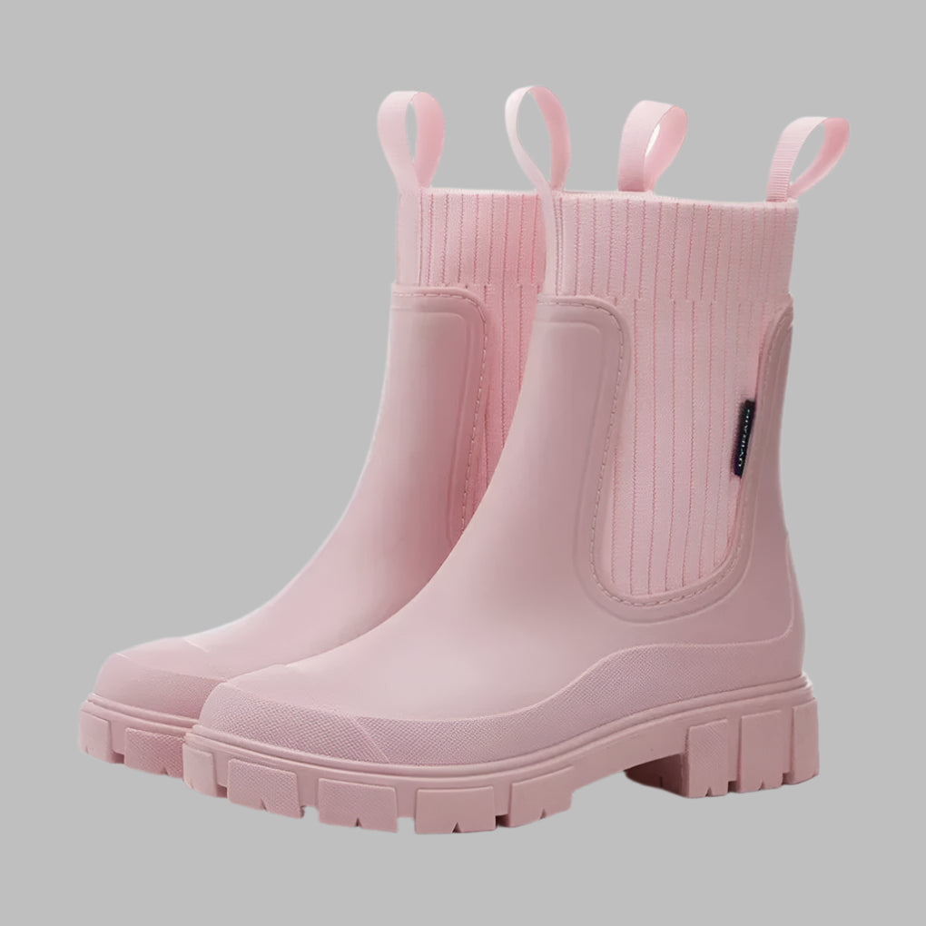 Women's Chelsea Boots with Stretch Panels and Chunky Sole - 2 - Stylewhipped