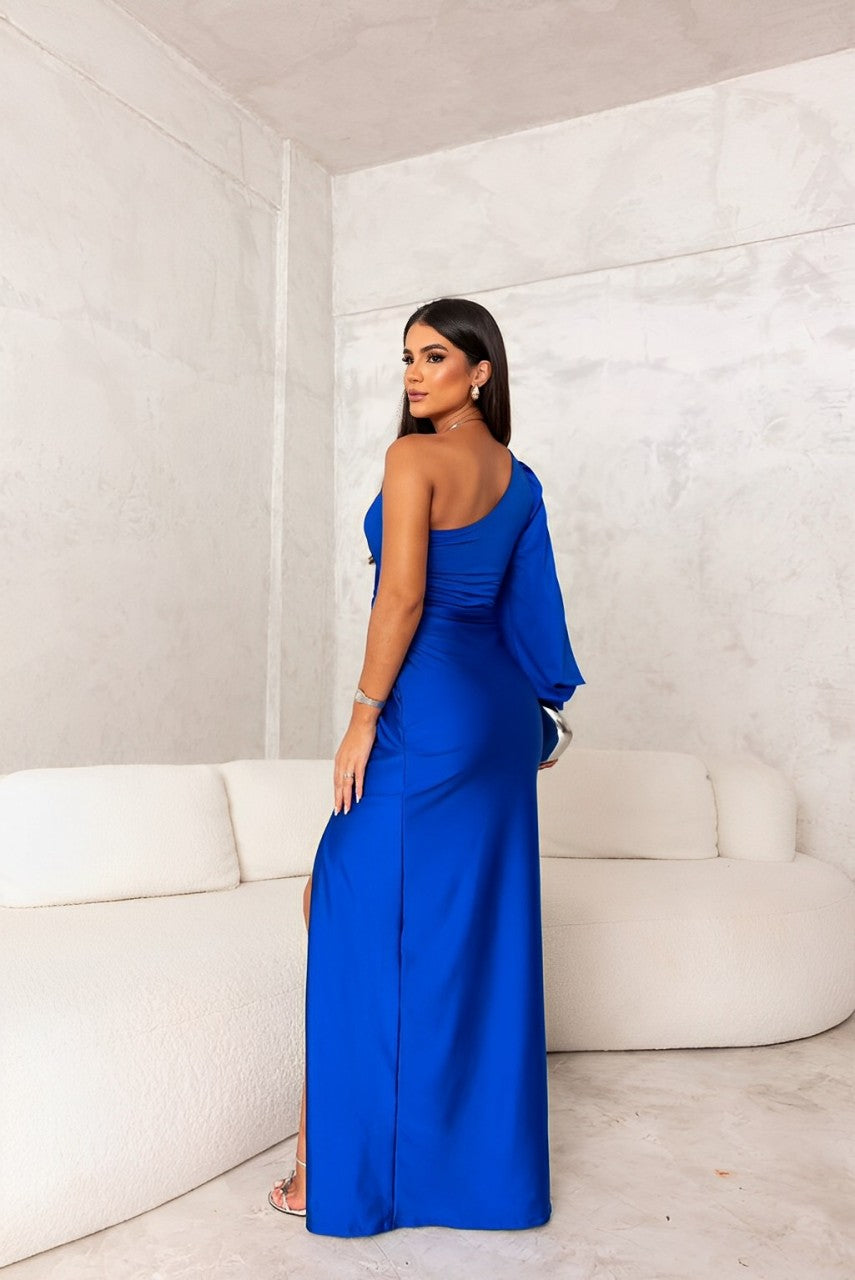 Maxi Dress Women One-Shoulder Cut with Twist Detail - 7 - Stylewhipped