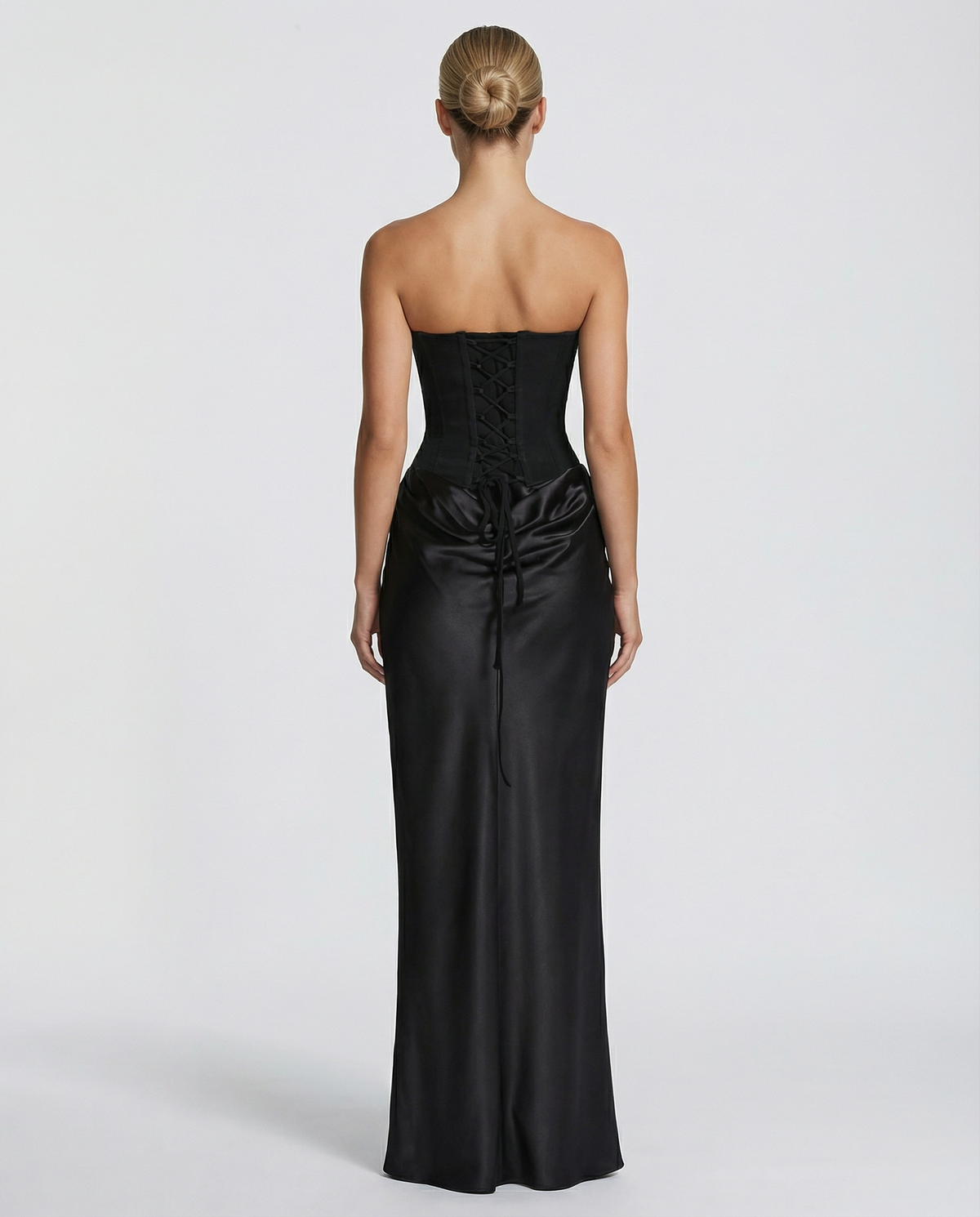 Evening Dress Women's Strapless Fitted Silhouette with Cowl Detail - 2 - Stylewhipped