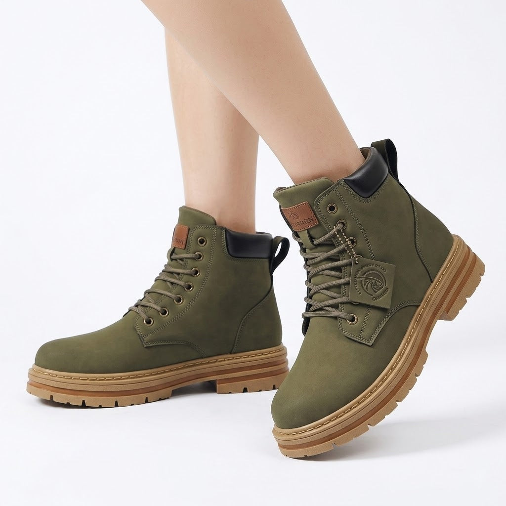 Stylish Women's Ankle Boots with Lace-Up Design and Chunky Sole - 1 - Stylewhipped