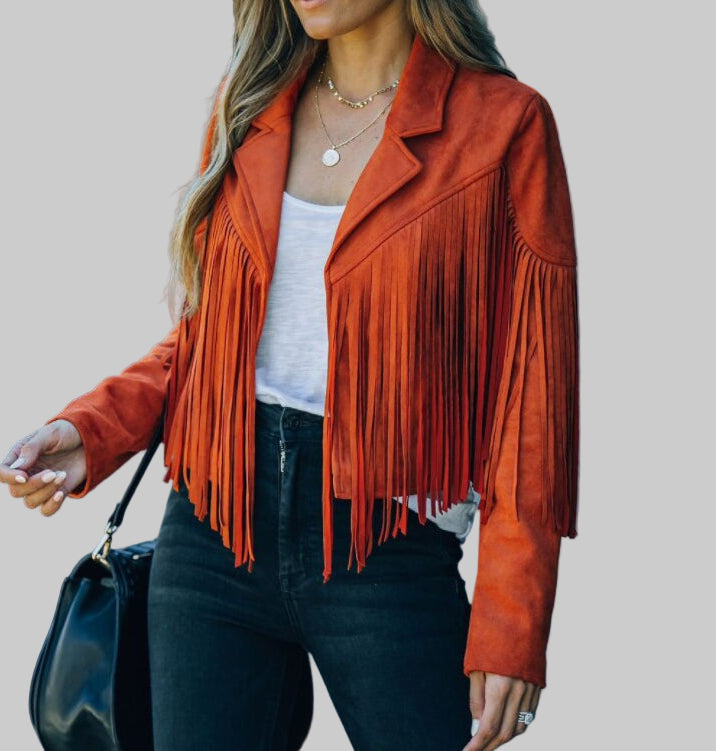 Fringe Jacket Women’s with Tailored Cut and Bold Fringing - 2 - Stylewhipped