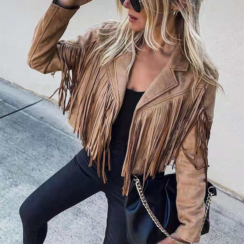 Fringe Jacket Women’s with Tailored Cut and Bold Fringing - 5 - Stylewhipped