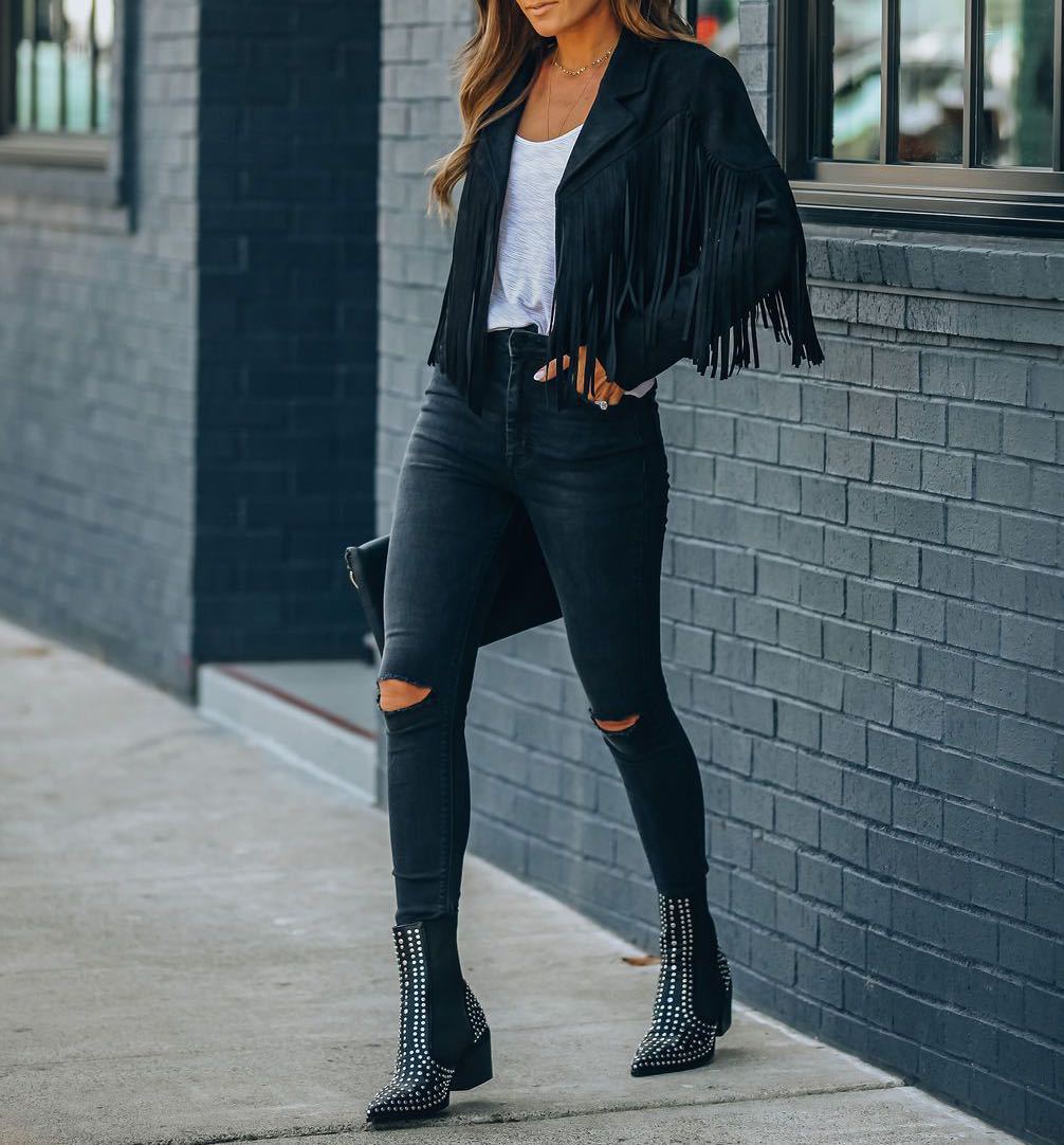 Fringe Jacket Women’s with Tailored Cut and Bold Fringing - 8 - Stylewhipped