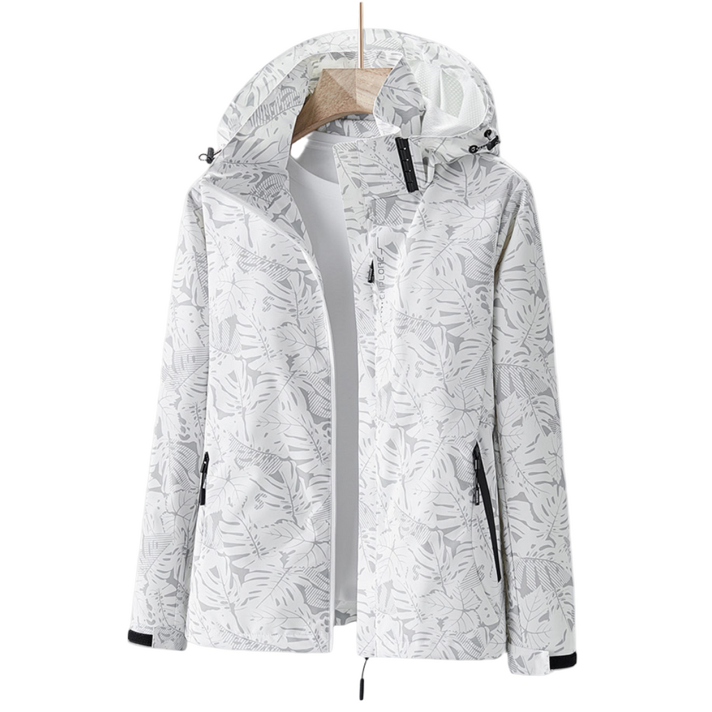 Floral Print Women's Jacket with Hood and Zip Pockets - 1 - Stylewhipped