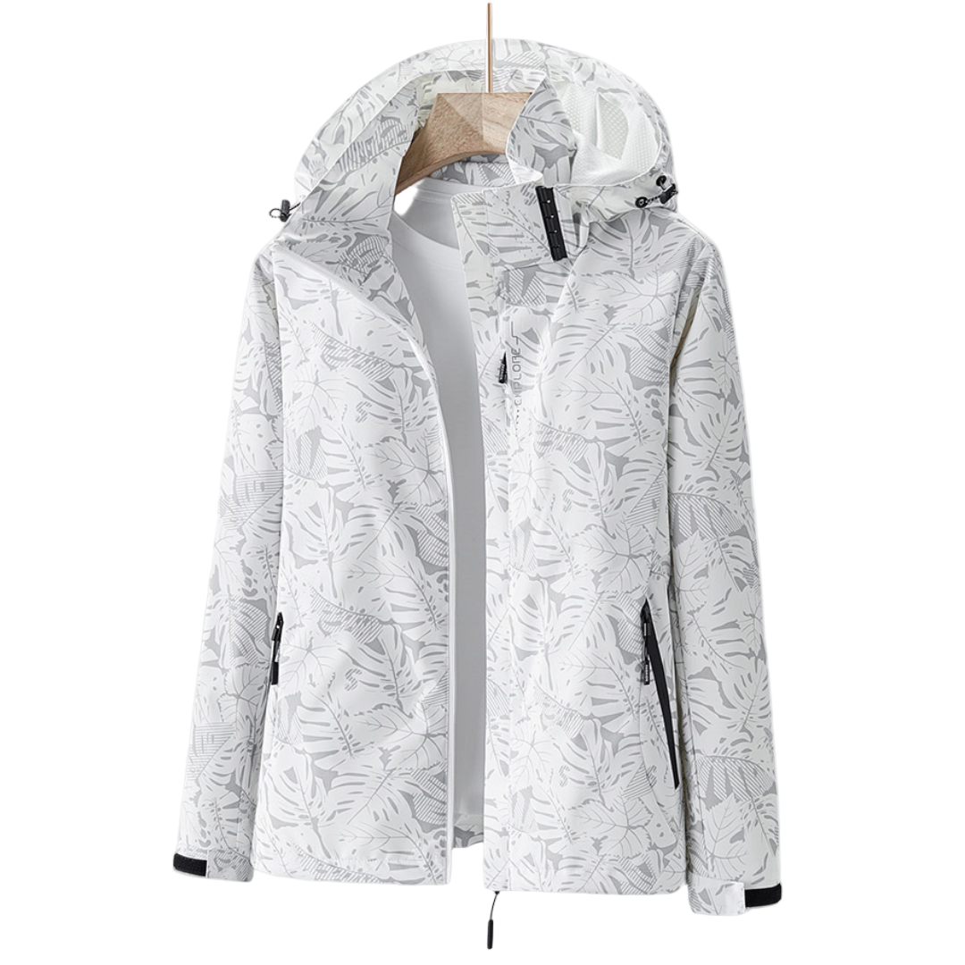 Floral Print Women's Jacket with Hood and Zip Pockets - 1 - Stylewhipped