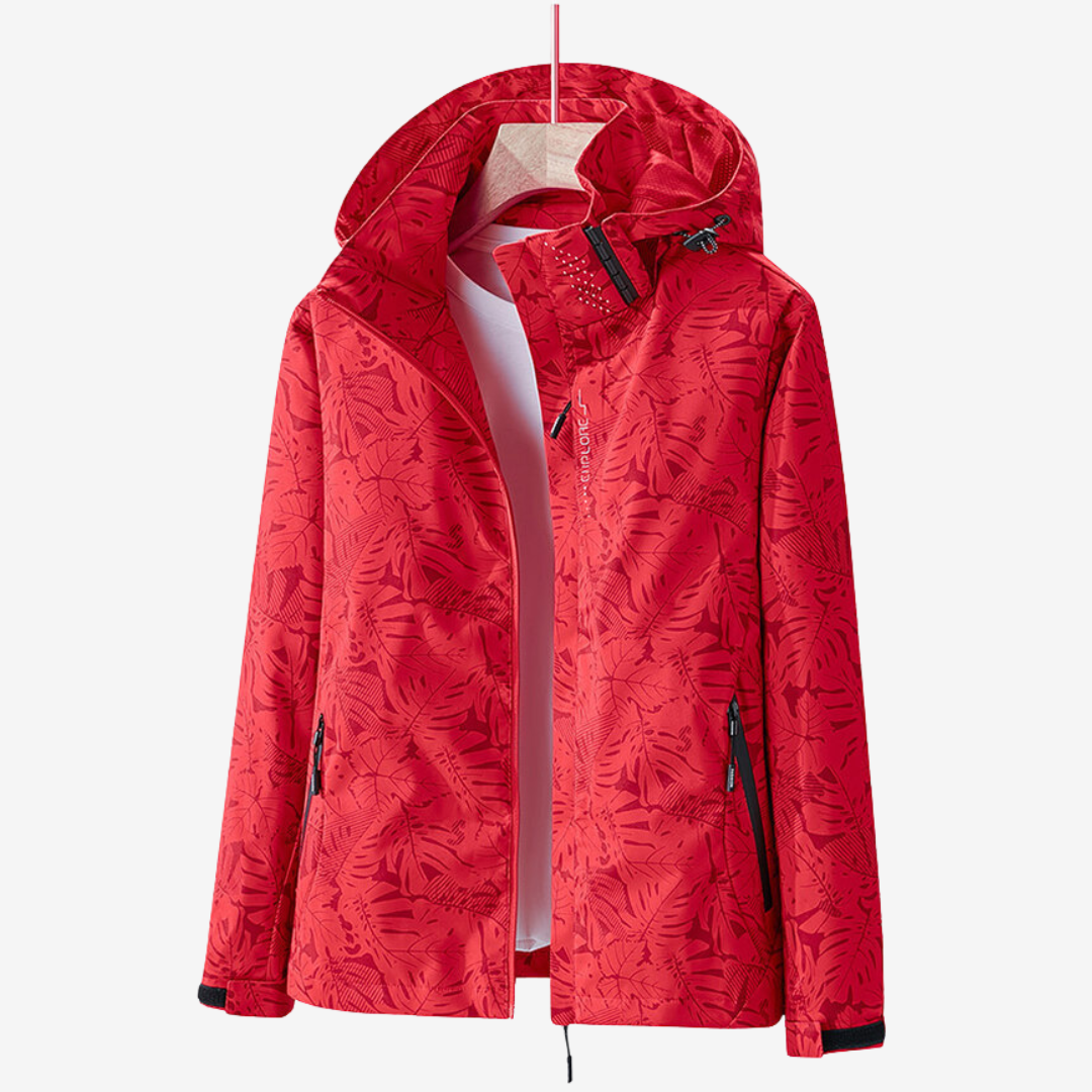 Floral Print Women's Jacket with Hood and Zip Pockets - 5 - Stylewhipped