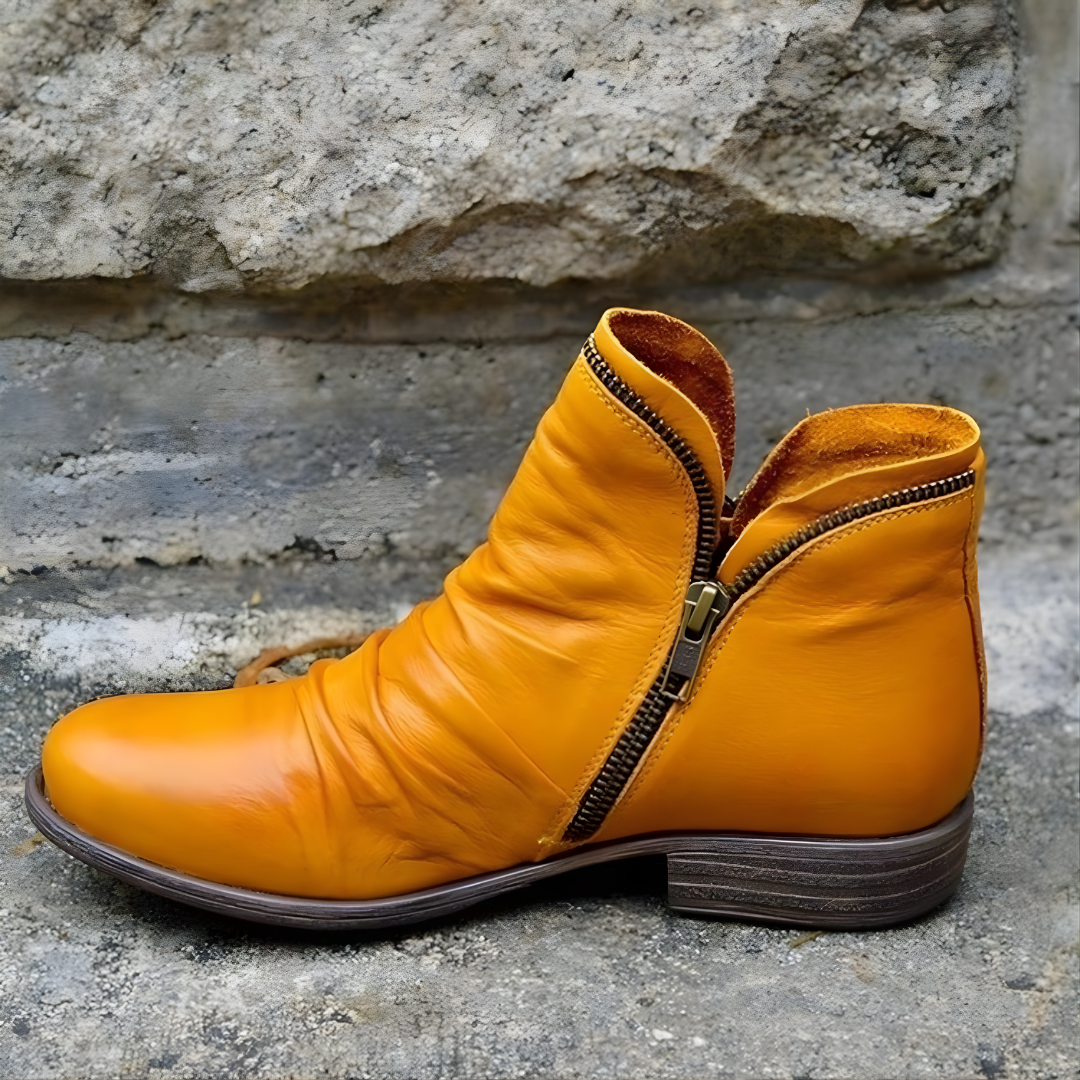 Women's Ankle Boots with Zip Closure and Stylish Slouch Design - 5 - Stylewhipped